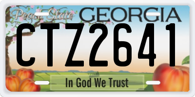 GA license plate CTZ2641