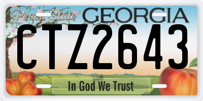 GA license plate CTZ2643