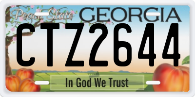 GA license plate CTZ2644