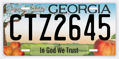 GA license plate CTZ2645