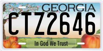 GA license plate CTZ2646