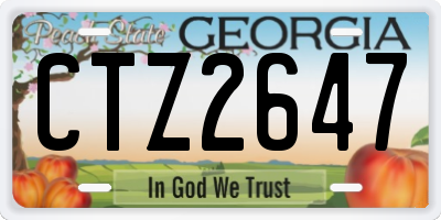 GA license plate CTZ2647