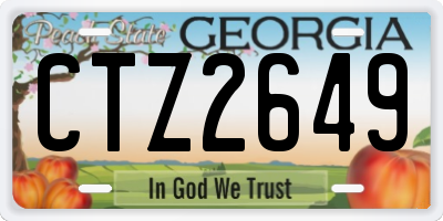 GA license plate CTZ2649