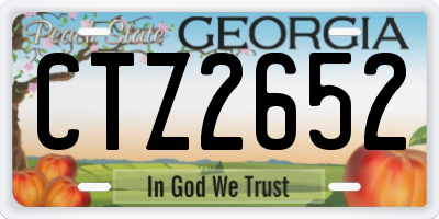 GA license plate CTZ2652