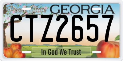 GA license plate CTZ2657
