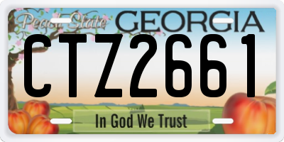 GA license plate CTZ2661