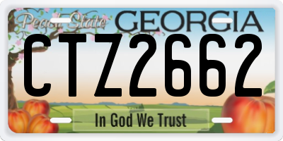 GA license plate CTZ2662