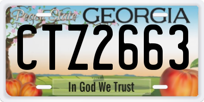 GA license plate CTZ2663