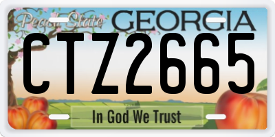 GA license plate CTZ2665