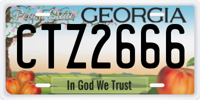GA license plate CTZ2666