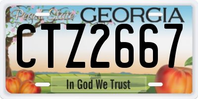 GA license plate CTZ2667