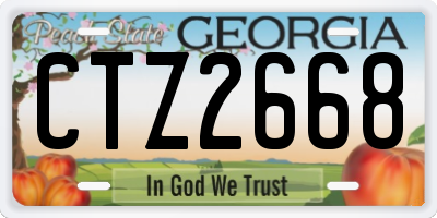 GA license plate CTZ2668