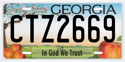 GA license plate CTZ2669