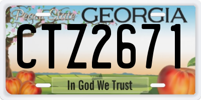 GA license plate CTZ2671