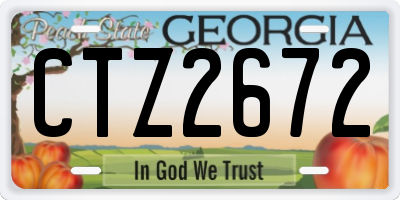 GA license plate CTZ2672