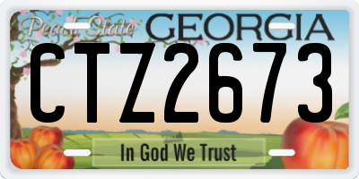 GA license plate CTZ2673