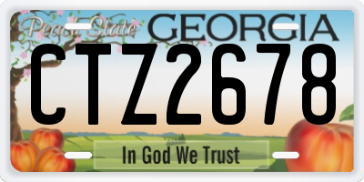 GA license plate CTZ2678