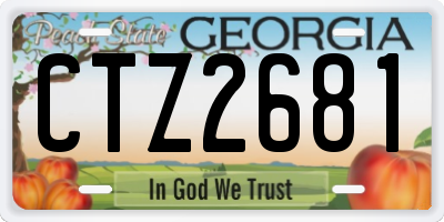 GA license plate CTZ2681