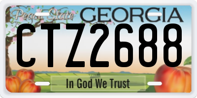 GA license plate CTZ2688