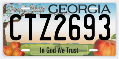 GA license plate CTZ2693