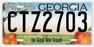 GA license plate CTZ2703