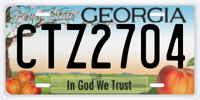 GA license plate CTZ2704