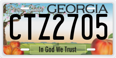 GA license plate CTZ2705