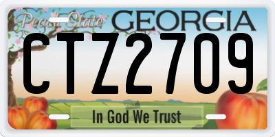 GA license plate CTZ2709
