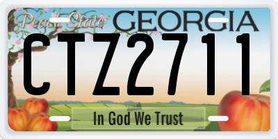 GA license plate CTZ2711