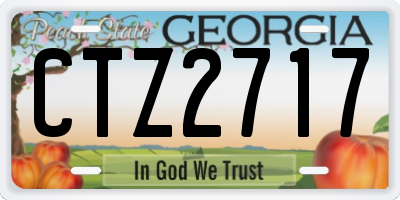 GA license plate CTZ2717