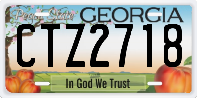 GA license plate CTZ2718