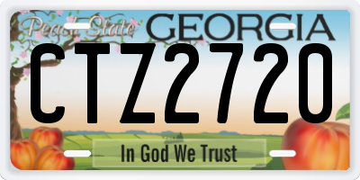 GA license plate CTZ2720