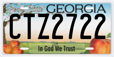 GA license plate CTZ2722