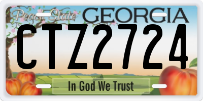 GA license plate CTZ2724