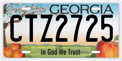 GA license plate CTZ2725