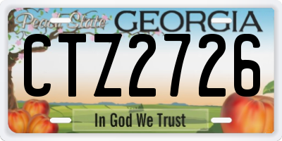 GA license plate CTZ2726