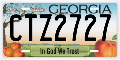 GA license plate CTZ2727