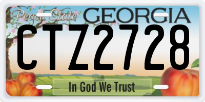 GA license plate CTZ2728