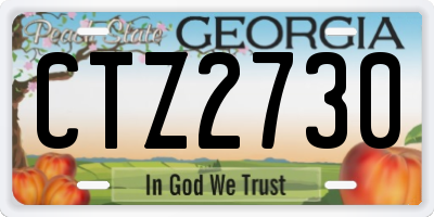 GA license plate CTZ2730