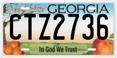 GA license plate CTZ2736