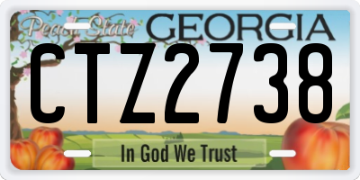 GA license plate CTZ2738
