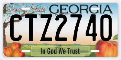 GA license plate CTZ2740