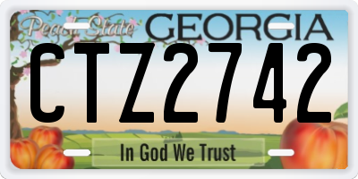 GA license plate CTZ2742