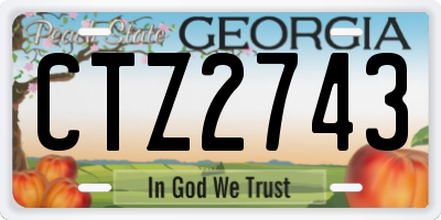 GA license plate CTZ2743