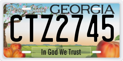 GA license plate CTZ2745