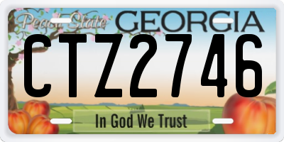GA license plate CTZ2746
