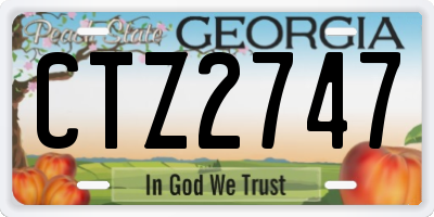 GA license plate CTZ2747