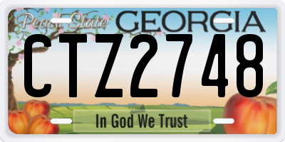 GA license plate CTZ2748