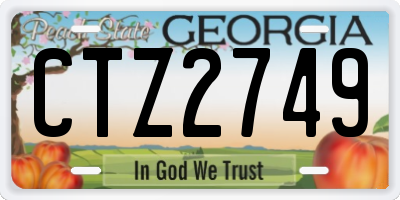 GA license plate CTZ2749