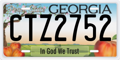 GA license plate CTZ2752